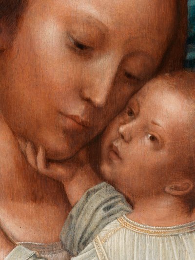 Detalle de la Virgen con Juan Bautista y San Jerónimo (óleo sobre tabla) de Adriaen Isenbrandt or Isenbrant