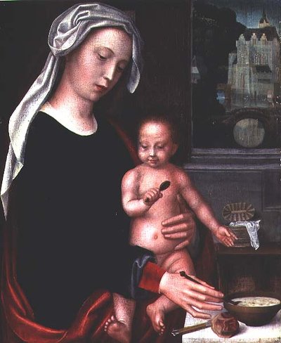 Madonna y Niño de Adriaen Isenbrandt or Isenbrant