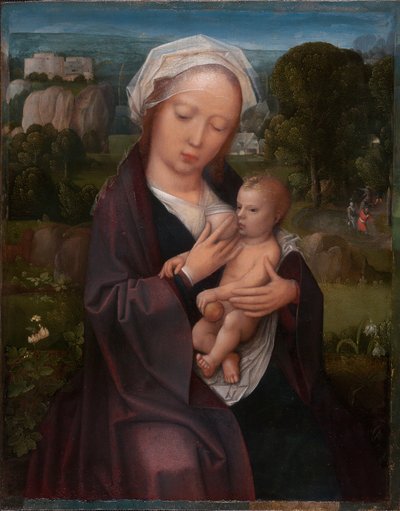 Virgen con el Niño de Adriaen Isenbrandt or Isenbrant