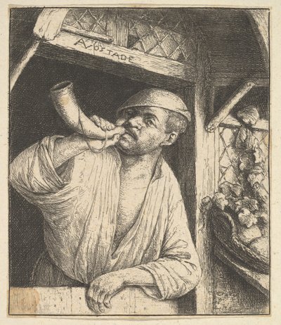 Panadero Tocando el Cuerno de Adriaen Jansz. van Ostade