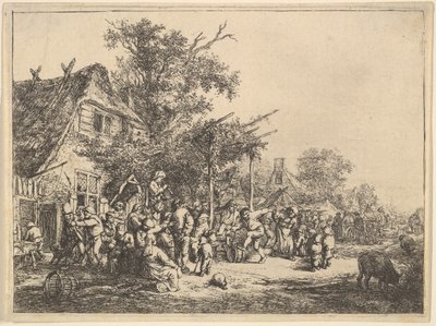 Danza bajo el emparrado, 1610-85 de Adriaen Jansz. van Ostade