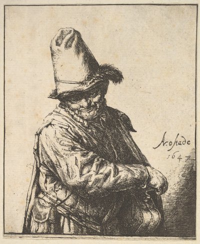 Hombre con zanfona, 1647 de Adriaen Jansz. van Ostade