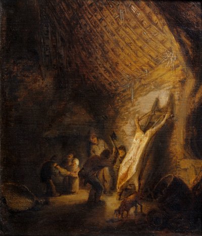 Sacrificio de cerdos ... de Adriaen Jansz. van Ostade
