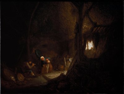Familia campesina en un granero de Adriaen Jansz. van Ostade