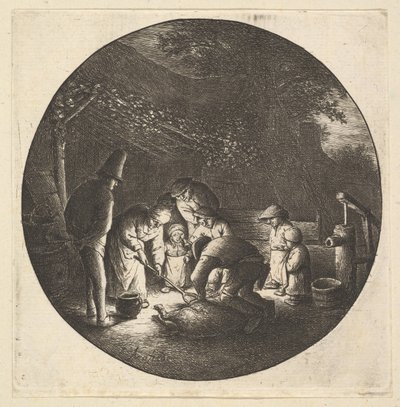 Carnicero de cerdo, 1610-85 de Adriaen Jansz. van Ostade