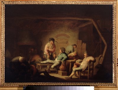 Escena de posada. (Escena de taberna). Pintura de Adriaen Jansz van Ostade (1610-1685), hacia 1635. Escuela holandesa, estilo barroco. Óleo sobre madera. Museo Pushkin, Moscú. de Adriaen Jansz. van Ostade