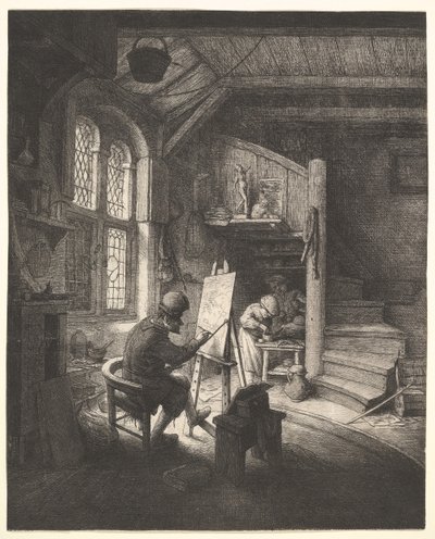 El pintor en su estudio, ca. 1667 de Adriaen Jansz. van Ostade