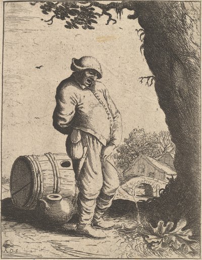 El hombre meando, 1610-85 de Adriaen Jansz. van Ostade