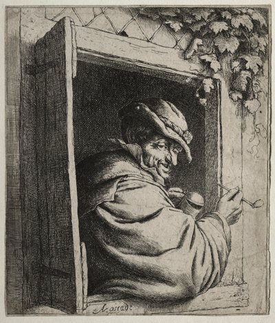 El Fumador en la Ventana de Adriaen Jansz. van Ostade