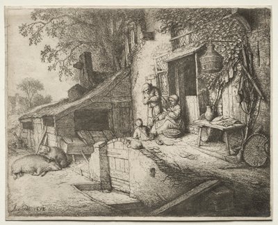 La Mujer Hilando de Adriaen Jansz. van Ostade