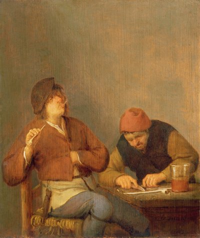 Dos fumadores en un interior, 1643 de Adriaen Jansz. van Ostade