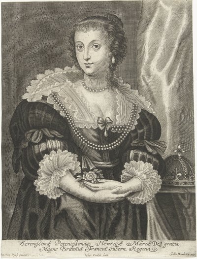 Retrato de Henrietta Maria, esposa de Carlos I de Inglaterra de Adriaen Lommelin