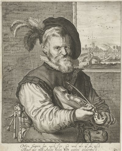 viejo violinista de Adriaen Matham