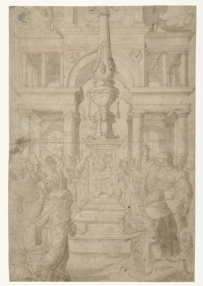 Salomón adora a un ídolo de Adriaen Pietersz Crabeth