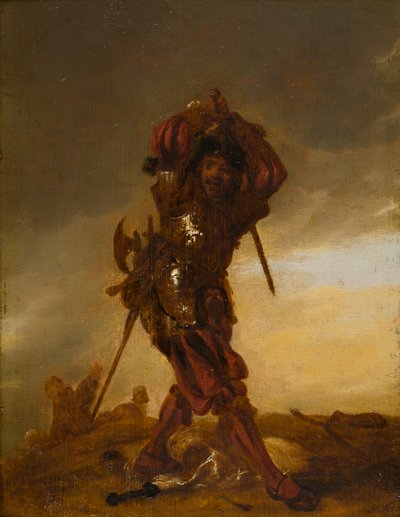 Un soldado suizo : Un mercenario, c.1609-62 (óleo sobre tabla) de Adriaen Pietersz. van de Venne
