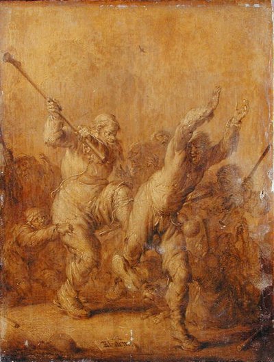 Mendigos peleando de Adriaen Pietersz. van de Venne