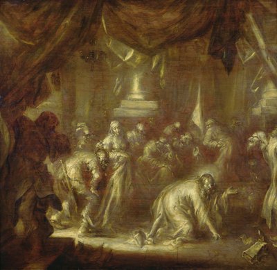 Jesús y la adúltera de Adriaen Pietersz van de Venne