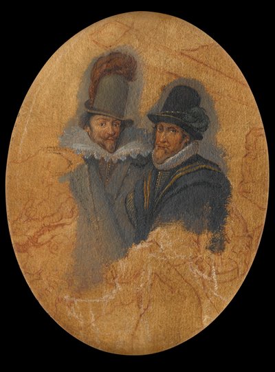 Retrato de los príncipes Mauricio (1567-1625) y Federico Enrique (1584-1647) de Adriaen Pietersz van de Venne