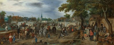 El príncipe Mauricio y Federico Enrique en la feria de caballos de Valkenburg de Adriaen Pietersz van de Venne