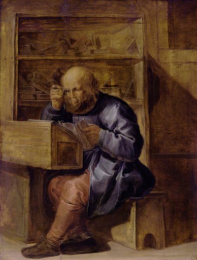 El corrector Cornelis Kiel trabajando, primera mitad del siglo XVII de Adriaen Pietersz. van de Venne
