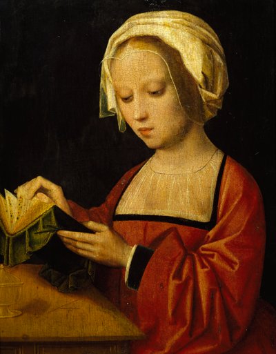 Santa Magdalena leyendo de Adrien Ysenbrandt (hacia 1500-1551), óleo sobre tabla de Adriaen Ysenbrandt