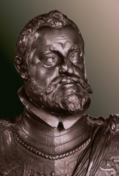 Rodolfo II Emperador del Sacro Imperio Romano (1552-1612) (detalle) de busto de medio cuerpo de Adriaen de Vries