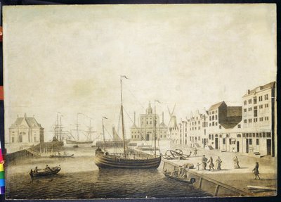 Vista del Leuvehaven (grisalla) de Adriaen or Abraham Salm