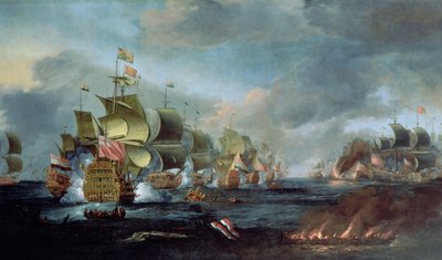 La batalla de Lowestoft, 3 de junio de 1665 de Adriaen van Diest