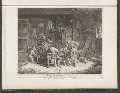 Cultivando una comida en una posada El desayuno de Adriaen van Ostade
