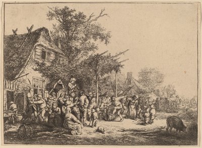 Baile bajo la pérgola de Adriaen van Ostade