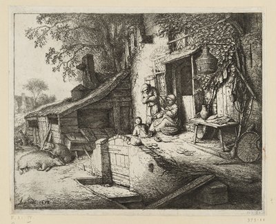 La hilandera de Adriaen van Ostade
