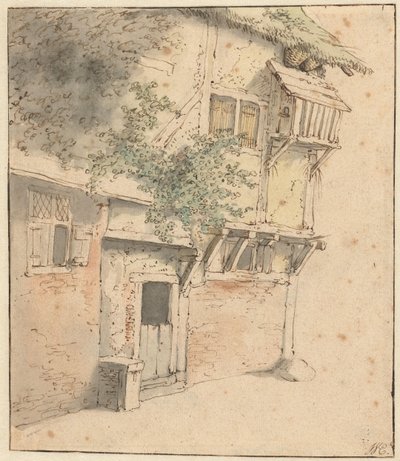 Aguilón de una casa con vegetación excesiva de Adriaen van Ostade
