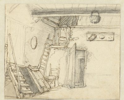 Esquina del interior de un granero de Adriaen van Ostade