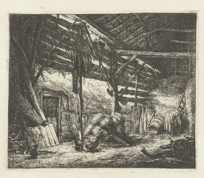 Interior de un granero de heno El granero de Adriaen van Ostade