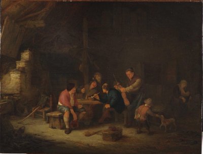 Interior con campesinos de Adriaen Jansz. van Ostade