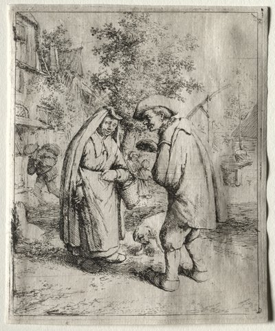 Hombre conversando con una mujer de Adriaen van Ostade