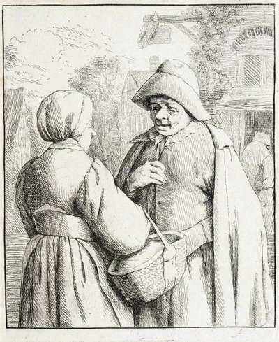 Hombre y mujer conversando de Adriaen van Ostade