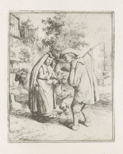 Hombre y mujer en conversación de Adriaen van Ostade