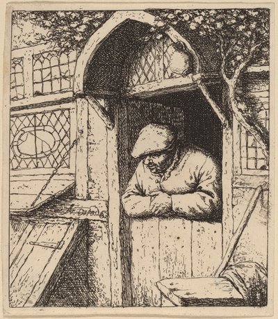 Campesino apoyado en su puerta de Adriaen van Ostade