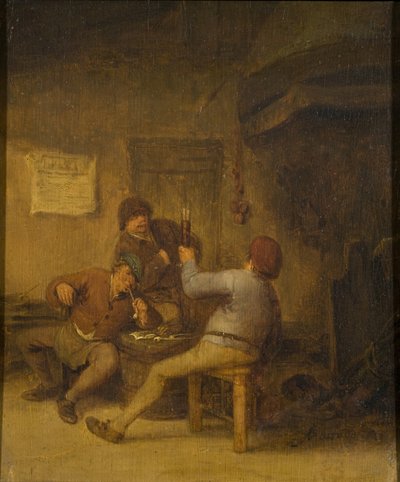 Campesinos bebiendo y fumando de Adriaen van Ostade