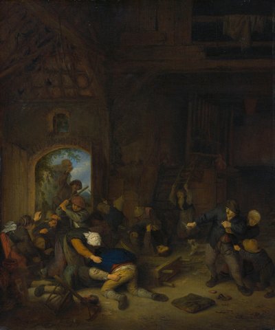 Campesinos peleando de Adriaen van Ostade