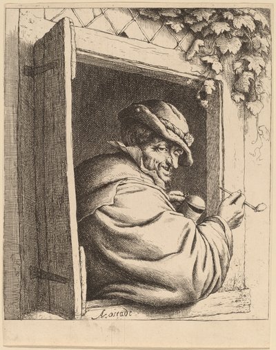 Fumador en una ventana de Adriaen van Ostade