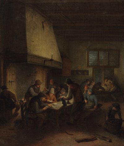 Escena de taberna, principios de 1660 de Adriaen van Ostade
