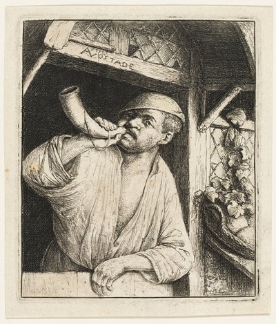 El Panadero Tocando su Cuerno de Adriaen van Ostade