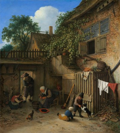 El patio de la cabaña, 1673 de Adriaen van Ostade