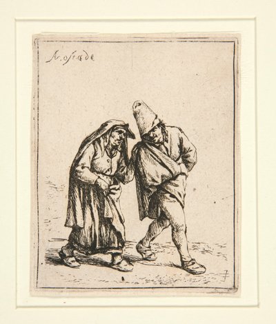 la pareja caminando de Adriaen van Ostade