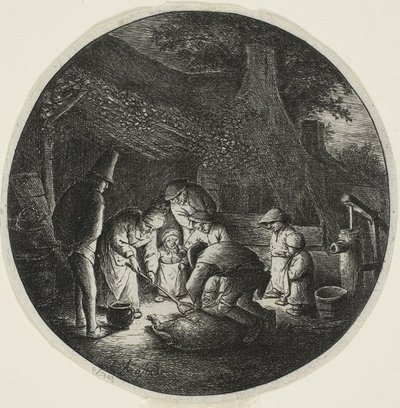 Los matadores de cerdos de Adriaen van Ostade