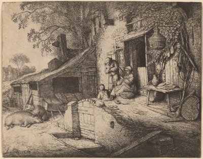 La hilandera de Adriaen van Ostade