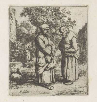 Dos ancianas en conversación los dos chismosos de Adriaen van Ostade