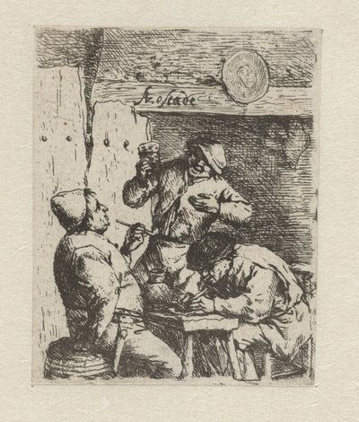 Dos fumadores y bebedor en posada los fumadores de Adriaen van Ostade